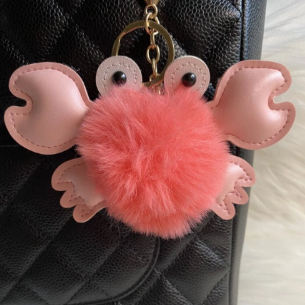 Pink Crab Shaped Keychain